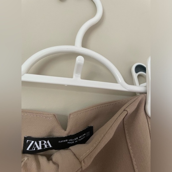 Zara Classic Beige Women's Trousers ankle cropped size XS NWOT business casual - Picture 6 of 7